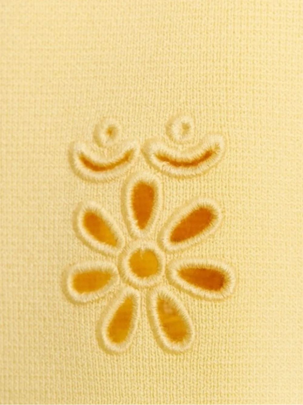 Zara NWT Eyelet Embroidered Knit Mini Skirt in butter yellow high waisted